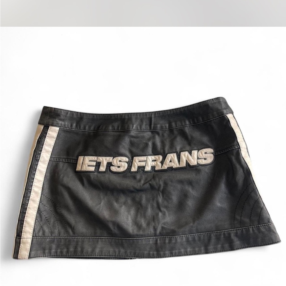 Iets Frans Black and Cream Mini Skirt